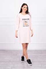 Light pink dress with appliqué KES-17138-66860