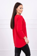Red blouse with appliqué KES-17145-66861