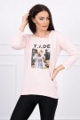 Light pink blouse with appliqué KES-17149-66854