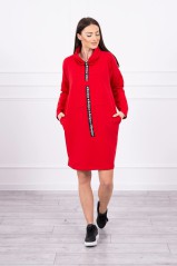 Red dress with pockets KES-17249-0153