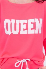 Set with Queen print pink neon