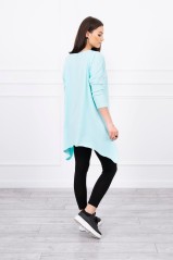 Mint color stylish blouse with appliqué KES-17365-9006