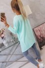 Mint color stylish blouse with appliqué KES-17365-9006