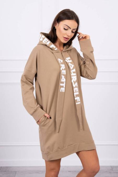 Brown hooded dress KES-17544-0042