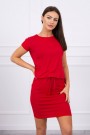 Red dress with pockets KES-17556-9074