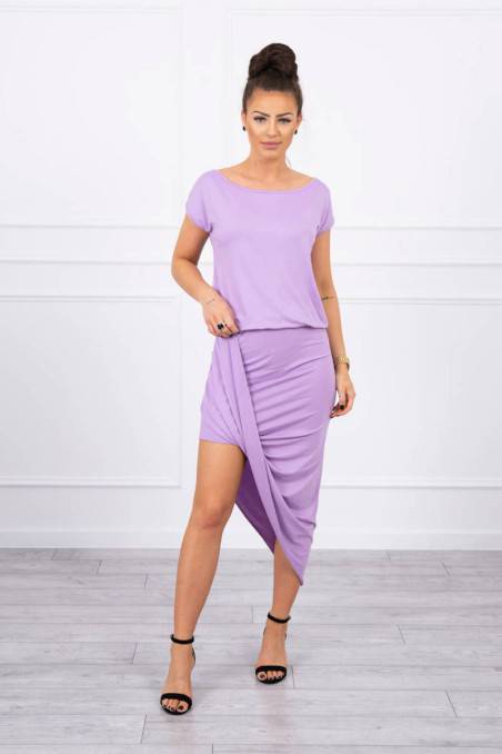 Purple dress with short sleeves KES-17561-61524