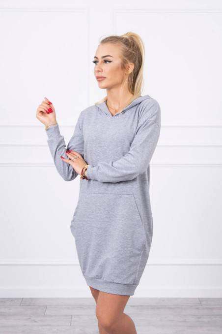 Gray dress with hood KES-17902-67292