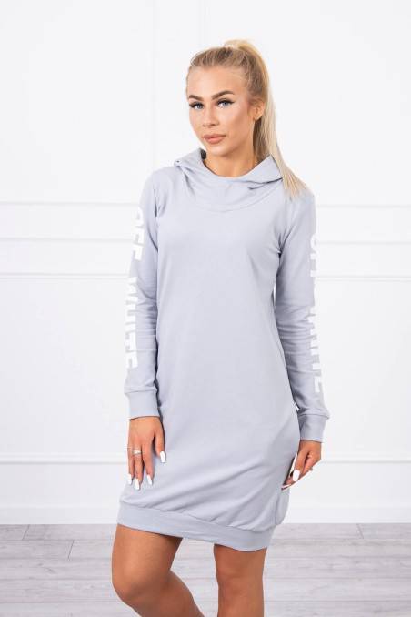 Light gray dress with hood KES-18094-62072