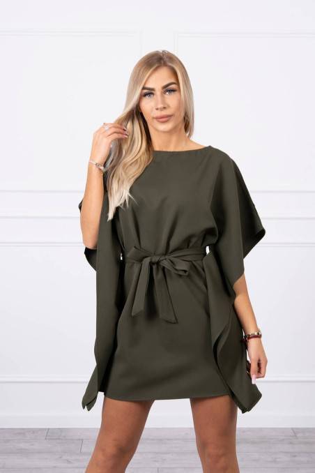 Khaki elegant dress KES-18416-9016