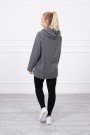 Tunic with a zipper on the hood Oversize graphite