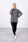 Tunic with a zipper on the hood Oversize graphite