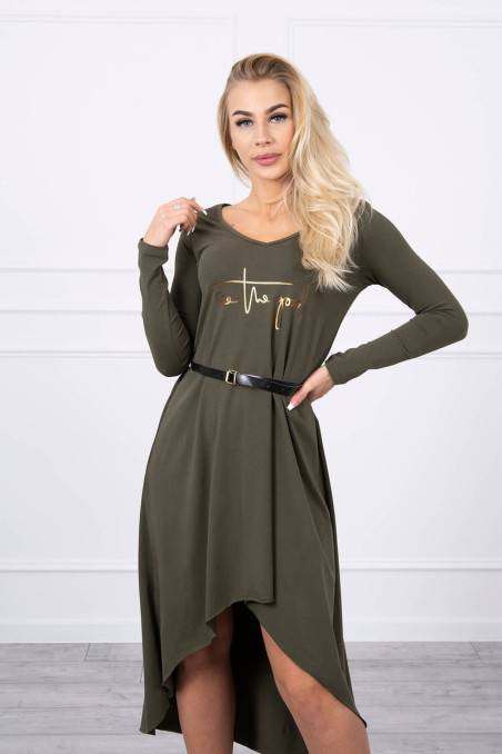 Khaki color stylish dress KES-18944-9160