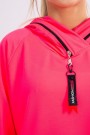 Tunic with a zipper on the hood Oversize pink neon