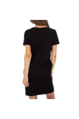 Black dress with appliqué GR-G1901J