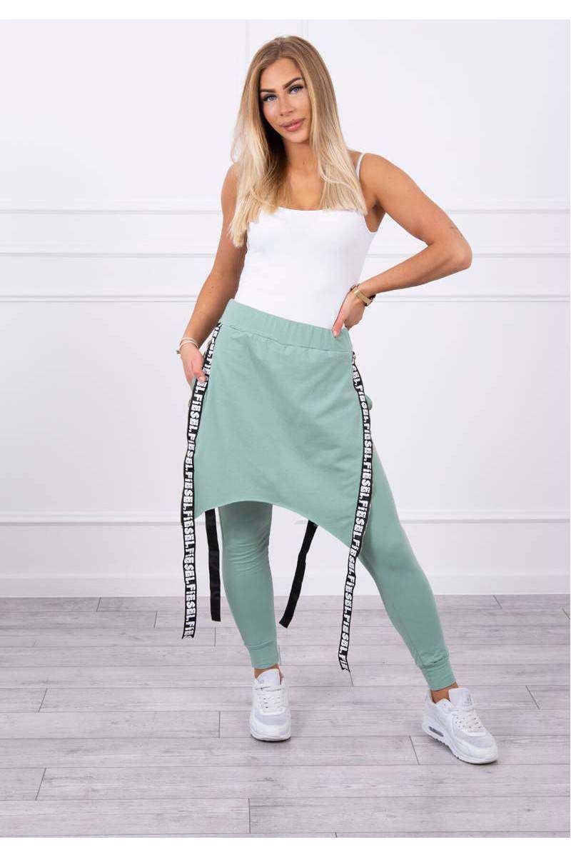 Pants/Suit with selfie lettering dark mint