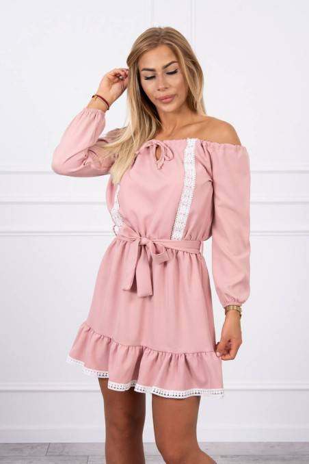 Light pink dress with open shoulders KES-20336-66046