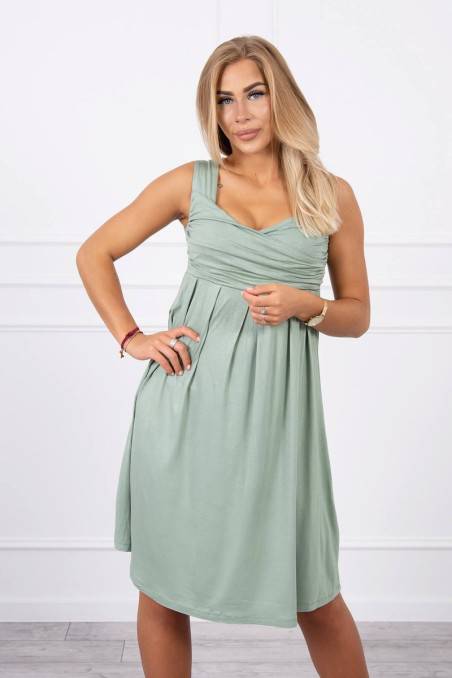 Mint color sleeveless dress KES-20351-61063