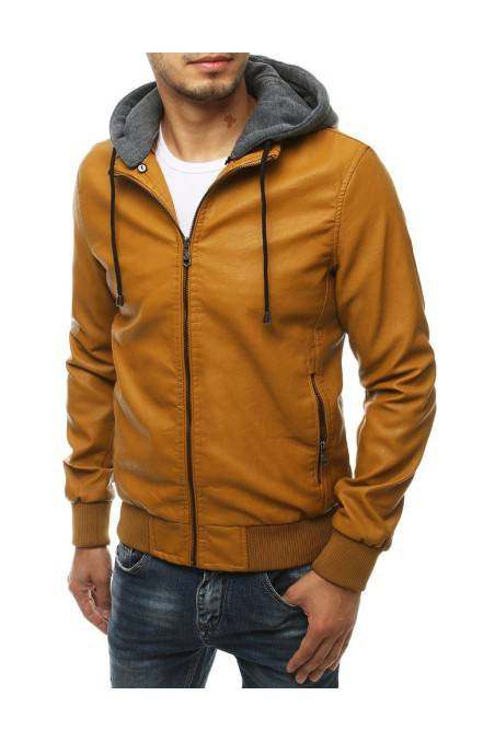 Men's brown leather jacket DS-tx3455