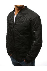 Men's quilted bomber style jacket black DS-tx2215