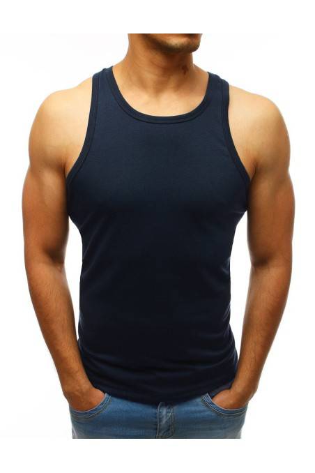 Plain Sleeveless T-Shirt For Men Navy Blue Dstreet