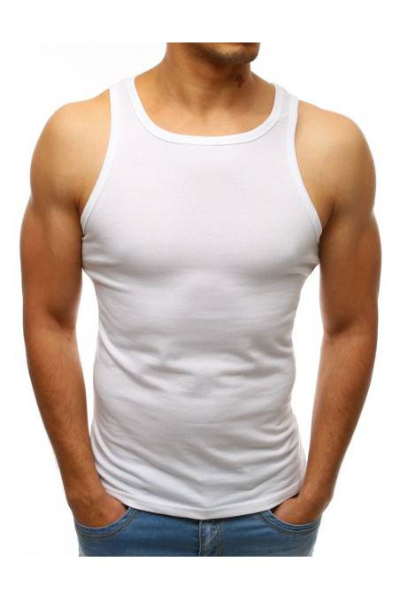Plain White Men's Sleeveless T-Shirt Dstreet DS-rx3490