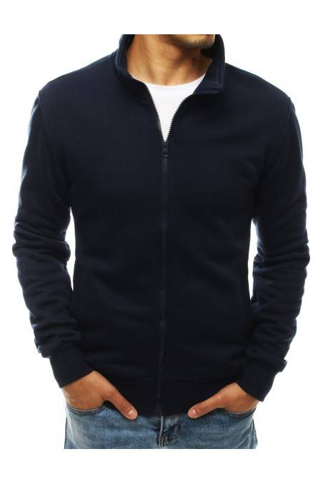 Men's zip-up hoodie without a hood, dark blue