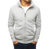 Gray men's zip-up hoodie without hood