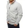 Gray men's zip-up hoodie without hood