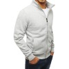 Gray men's zip-up hoodie without hood