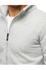 Gray men's zip-up hoodie without hood