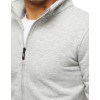 Gray men's zip-up hoodie without hood