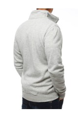 Gray men's zip-up hoodie without hood