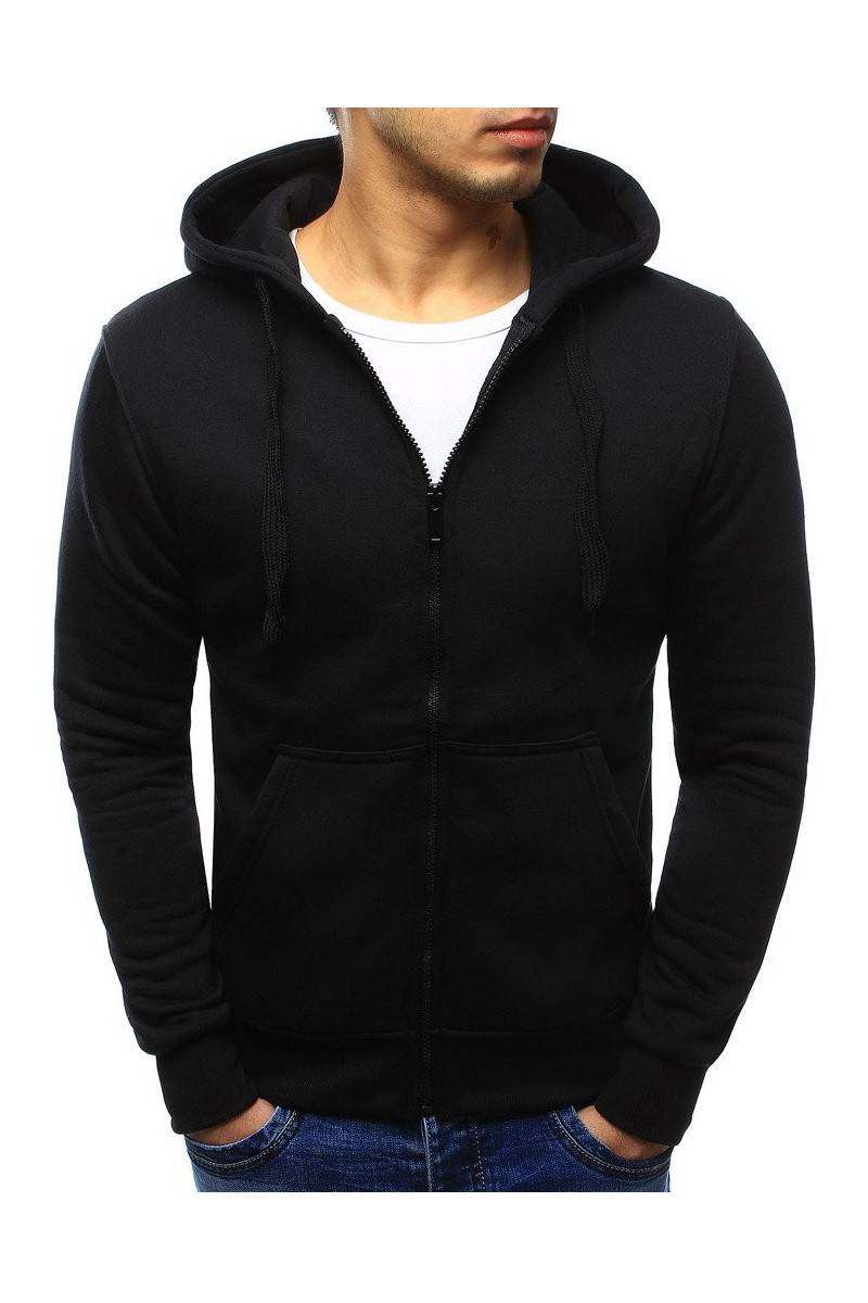 Black men's hooded sweatshirt with zipper