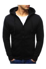 Black men's hooded sweatshirt with zipper