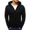 Black men's hooded sweatshirt with zipper