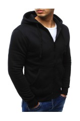 Black men's hooded sweatshirt with zipper