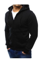 Black men's hooded sweatshirt with zipper