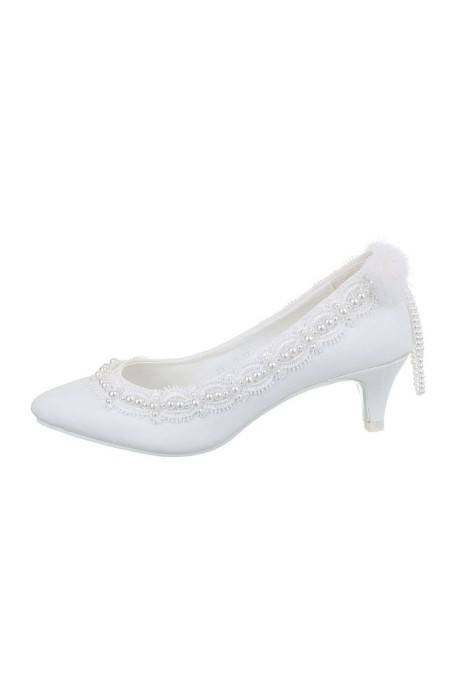 Women's classic high-heeled shoes in white GR-G3217B