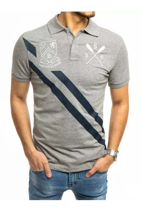 Gray men's polo shirt Dstreet DS-px0388