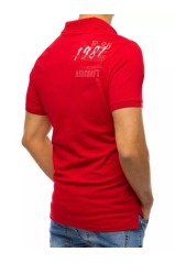 Red men's polo shirt with embroidery Dstreet DS-px0469