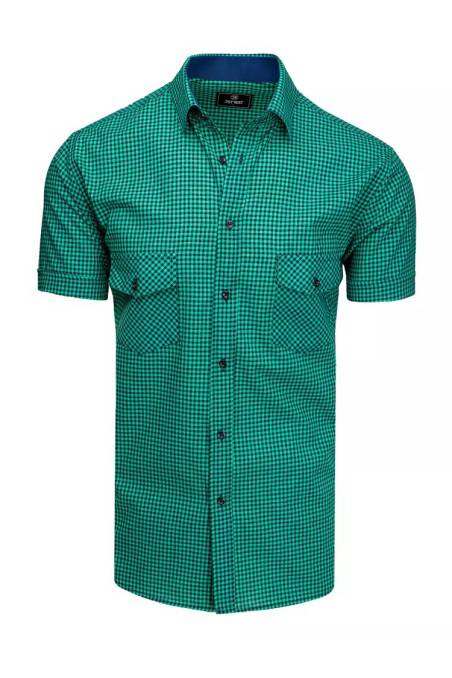 Navy and Green Men's Short Sleeve Shirt Dstreet