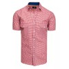 Red and White Men's Short Sleeve Shirt Dstreet