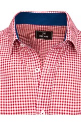 Red and White Men's Short Sleeve Shirt Dstreet