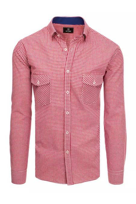 Red and White Plaid Shirt for Men Dstreet