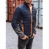 Dstreet Quilted Transitional Navy Blue Jacket For Men