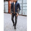 Dstreet Quilted Transitional Navy Blue Jacket For Men