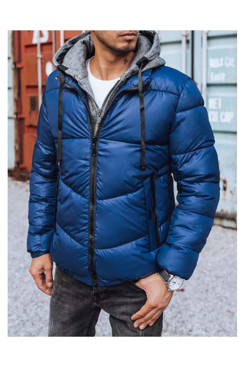 Men's quilted winter jacket blue Dstreet