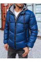 Men's quilted winter jacket blue Dstreet