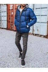 Men's quilted winter jacket blue Dstreet