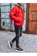 Men's Quilted Winter Jacket Red Dstreet